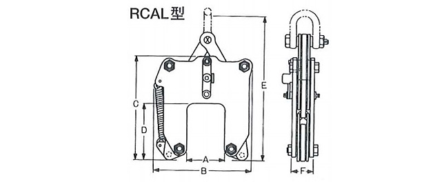 鷹牌RCAL型鋼軌夾鉗尺寸圖 鷹牌RCAL型鋼軌夾鉗尺寸圖